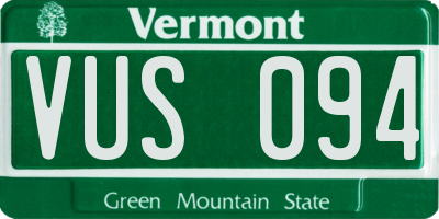 VT license plate VUS094