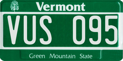 VT license plate VUS095