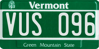 VT license plate VUS096