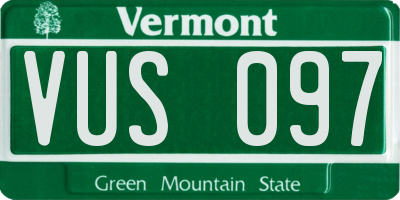VT license plate VUS097