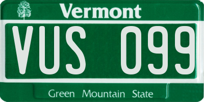 VT license plate VUS099