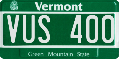 VT license plate VUS400