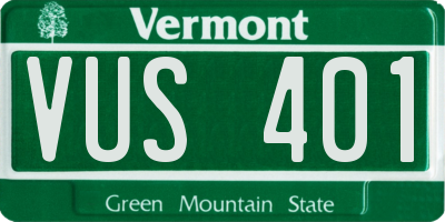 VT license plate VUS401