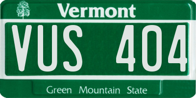 VT license plate VUS404