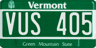 VT license plate VUS405