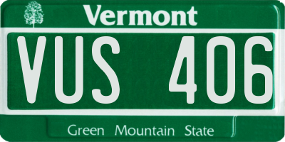 VT license plate VUS406