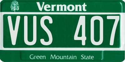 VT license plate VUS407
