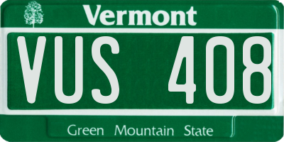 VT license plate VUS408