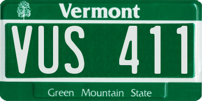 VT license plate VUS411