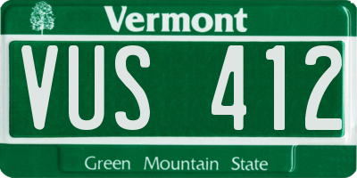 VT license plate VUS412