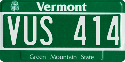 VT license plate VUS414