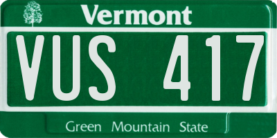 VT license plate VUS417