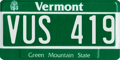 VT license plate VUS419