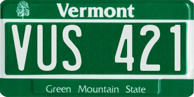 VT license plate VUS421