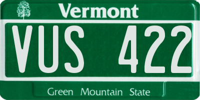 VT license plate VUS422