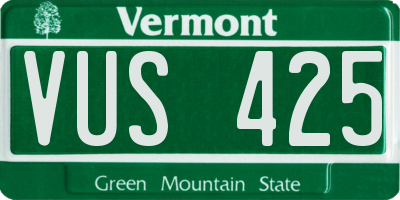 VT license plate VUS425