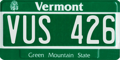 VT license plate VUS426