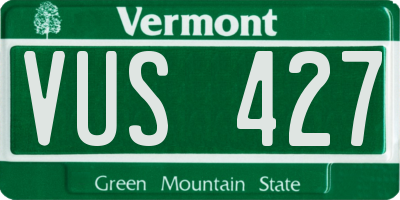 VT license plate VUS427
