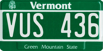 VT license plate VUS436