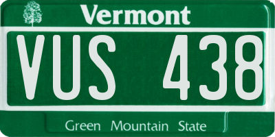VT license plate VUS438