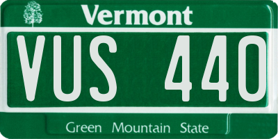 VT license plate VUS440