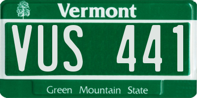 VT license plate VUS441
