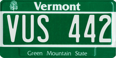 VT license plate VUS442