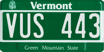 VT license plate VUS443