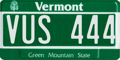 VT license plate VUS444