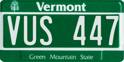 VT license plate VUS447