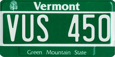 VT license plate VUS450