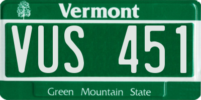 VT license plate VUS451
