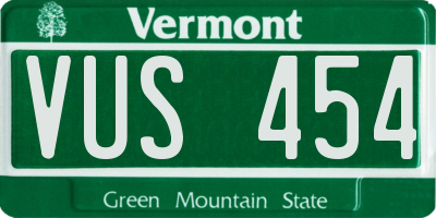 VT license plate VUS454
