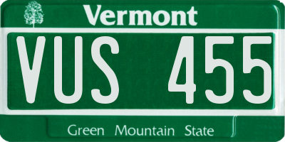 VT license plate VUS455