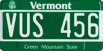 VT license plate VUS456