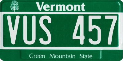 VT license plate VUS457
