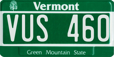 VT license plate VUS460