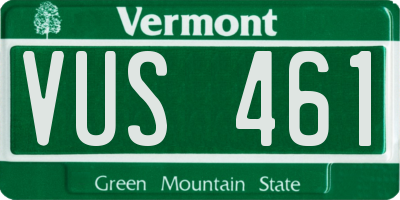 VT license plate VUS461