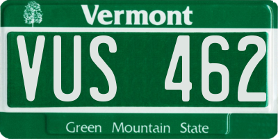 VT license plate VUS462
