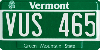 VT license plate VUS465