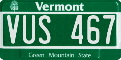 VT license plate VUS467