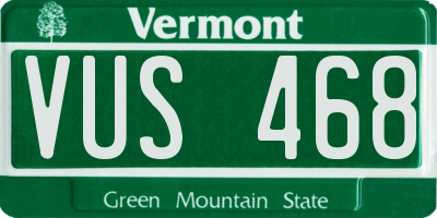 VT license plate VUS468