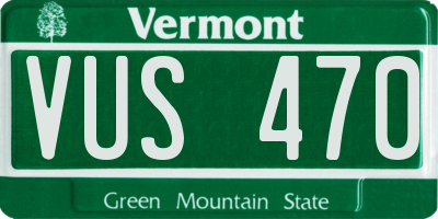 VT license plate VUS470