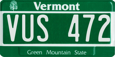 VT license plate VUS472