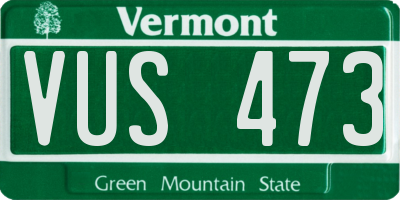 VT license plate VUS473