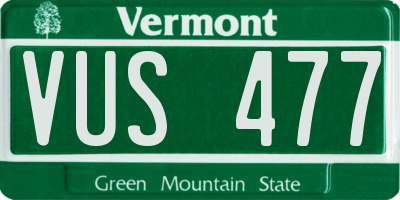 VT license plate VUS477