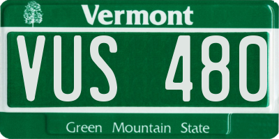 VT license plate VUS480