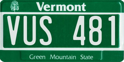 VT license plate VUS481