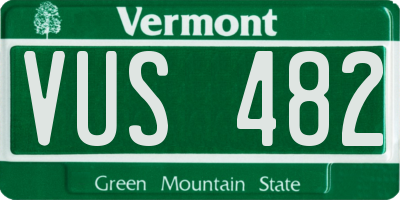 VT license plate VUS482