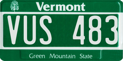 VT license plate VUS483